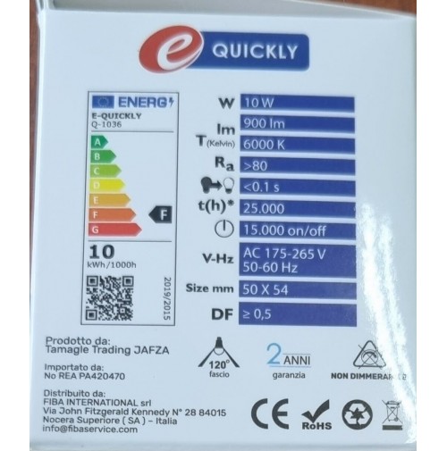 E-QUICKLY - Lampadina LED, attacco E14, 10W (Equivalenti a 70W