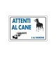 CARTELLO SEGNALETICO TARGA TABELLA PVC ATTENTI AL CANE E AL PADRONE 20x30