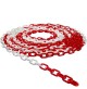 CATENA SEGNALETICA IN PLASTICA BICOLORE ROSSO BIANCO PVC D. 5,5 mm mt.1