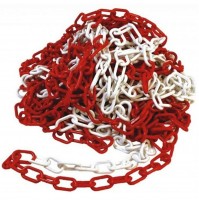 CATENA SEGNALETICA IN PLASTICA BICOLORE ROSSO BIANCO PVC D. 5,5 mm mt.15