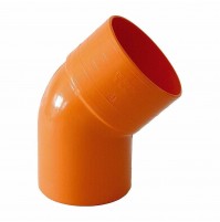 CURVA APERTA 45° IN PVC D. 100 mm COLORE ARANCIO SCARICO PLUVIALE PLASTICA