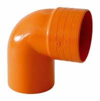 CURVA CHIUSA 87° IN PVC D. 100 mm COLORE ARANCIO SCARICO PLUVIALE PLASTICA