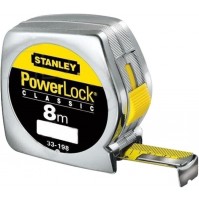 FLESSOMETRO PROFESSIONALE METRO 8mt x 25mm ACCIAIO AL CARBONIO POWERLOCK STANLEY