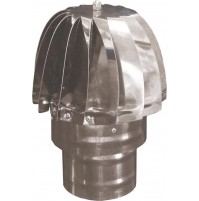 FUMAIOLO GIREVOLE CAPPELLO EOLICO inox CAMINO TONDO CANNA FUMARIA D. 100mm