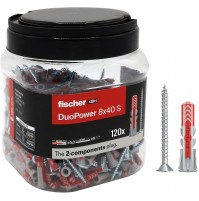 Fischer BOX 120 x Tasselli con Vite Duopower 8x40 in Barattolo