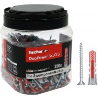 Fischer BOX 250 x Tasselli con Vite Duopower 6x30 in Barattolo